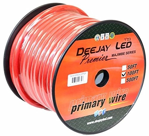 Four Gauge Thick Type Power Cable 100 Foot Length On Spool Red Pure Copper