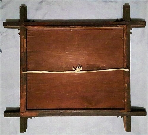 Exquisite Victorian Adirondack Carved Leaf Frame w/ Watercolor Landscape, Nice!