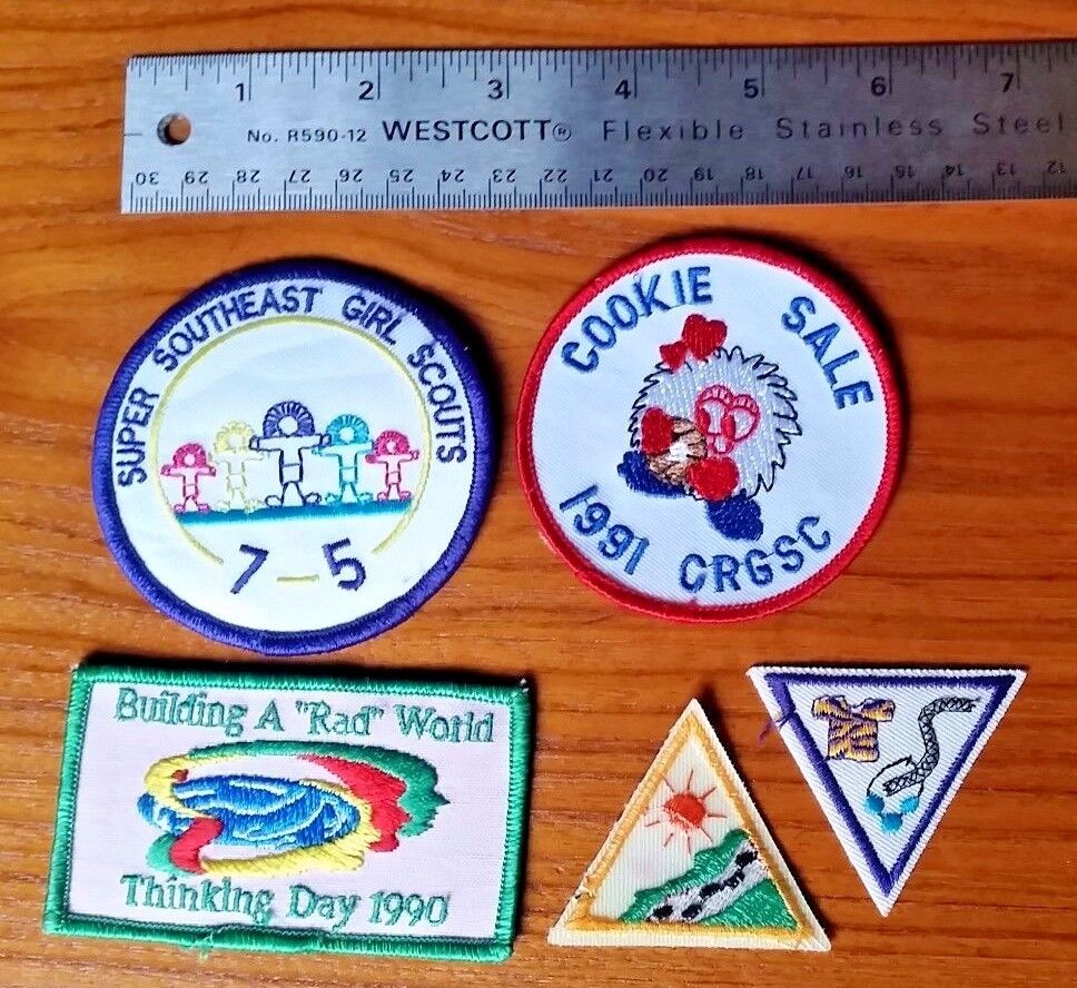 Vintage Girl Scouts Patch Lot: Thinking Day 1990, Cookie Sale ...