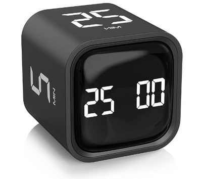 Rotating Pomodoro Timer 5, 25, 10 50 Minutes Preset, Desk Productivity Timer