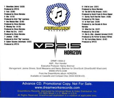 【お蔵入りR&B】VP215 / HORIZON SAMPLER VP215: Horizon Advance PROMO MUSIC AUDIO CD Steve Morales