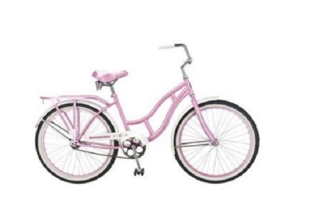 Cruiser Bikes For Girls Steel Frame Padded Saddle Pink Durable Lightweight 24"