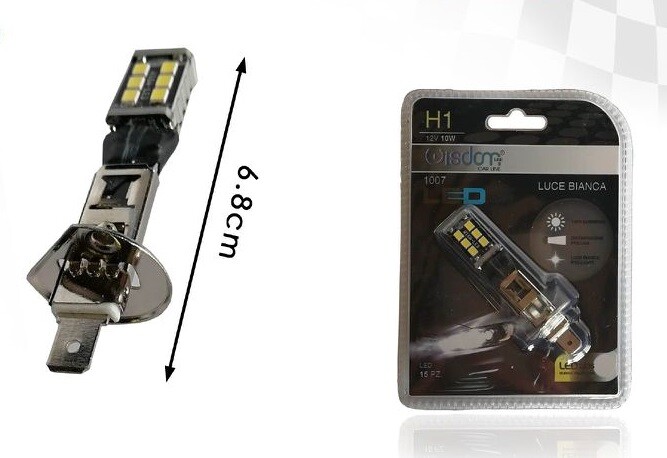 Lampadina Lampada Faro Auto Led 1007 H1 12V 10W Luce Bianca wis