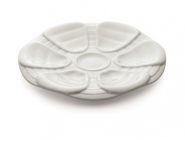 Austernteller für 6 Austern - Porzellan