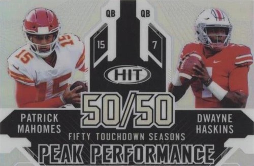 2019 Sage Hit Premier Draft Dwayne Haskins Patrick Mahomes II #PK-50/50