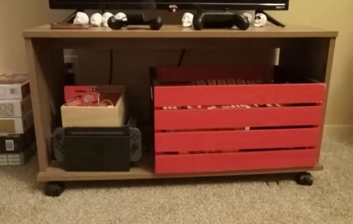 Mainstays TV Cart for Flat Screen TVs up to 32", Rustic Weathered Oak Finish