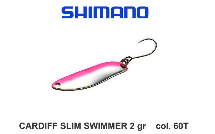 CARDIFF SLIM SWIMMER SPOON  2,0 GR col. 60T RED SILVER TROUT AREA SHIMANO JAPAN