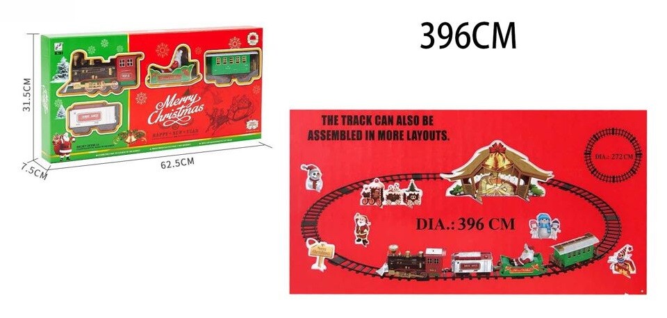 Trenino Natalizio Elettrico Rotaie 396cm con musica luce e movimento cir
