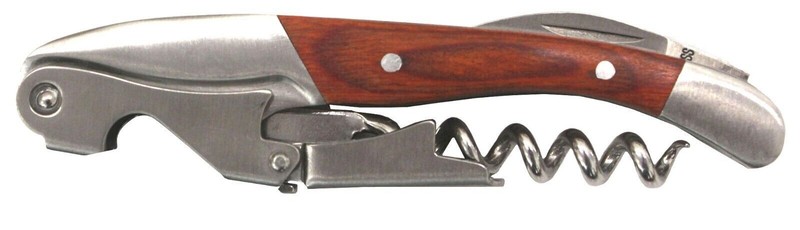 Corkscrew Wine Bottle Opener Waiters Key Wood Double Hinged with