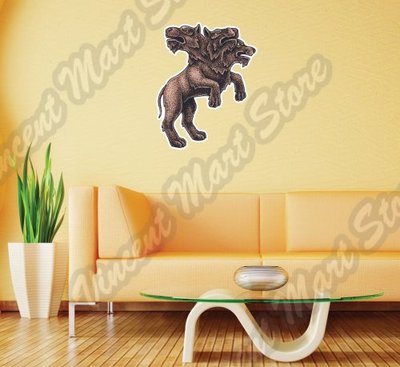 Cerberus Hell Dog Tree Heads Beast Myth Wall Sticker Room Interior Decor 20''X25''