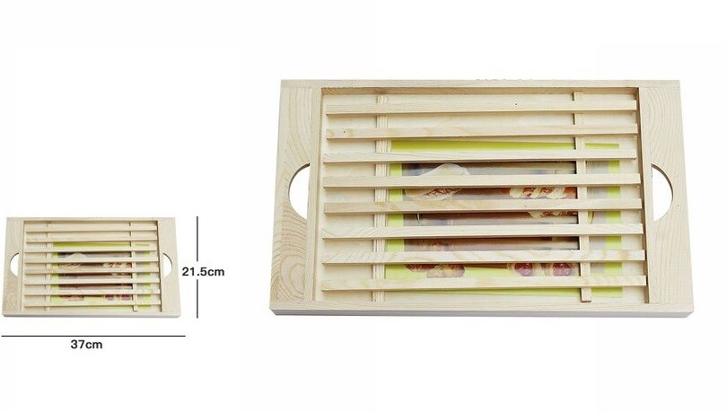 Tagliere Con Manici In Legno Per Pane Con Griglia E Vassoio Raccoglibriciole dfh