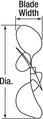 Dayton 2Pyn9 Propeller,Dia 6 In,20 Deg Pitch