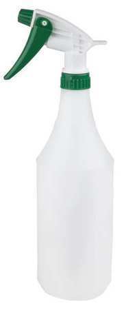 Zoro Select 130296 32 Oz. White/Green, Hdpe Trigger Spray Bottle, 3 Pack