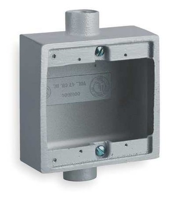 Killark 2Fsc-2M Weatherproof Electrical Box, 32 Cu In, Fsc, 2 Gang, Iron