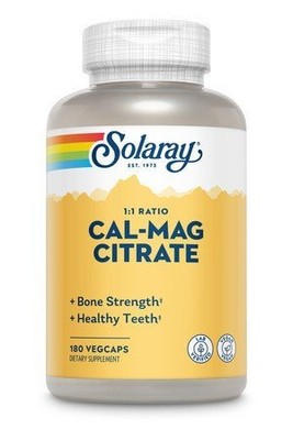 Solaray Cal-Mag Цитрат 1:1 Соотношение 180 Капсул