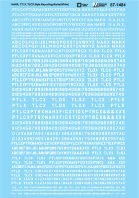 Microscale HO Railroad Decal Set NAHX, PTLX, TLCX Style Reporting Marks 87-1484