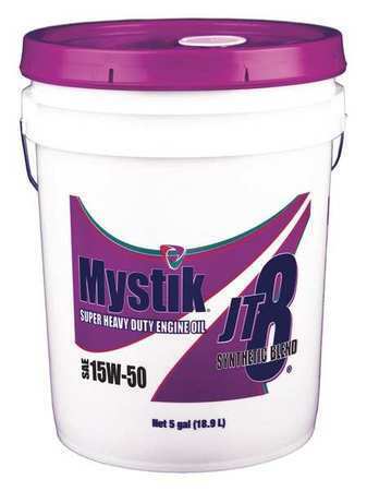 Mystik 663004002004 Motor Oil, 15W-50, Synthetic Blend, 5 Gal.