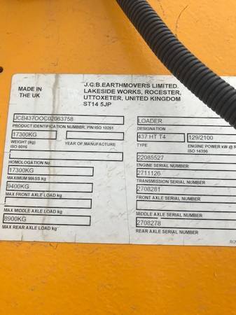 2013 JCB 437 Wheel Loader! 995.8 hrs Inclosed Cab w/ AC