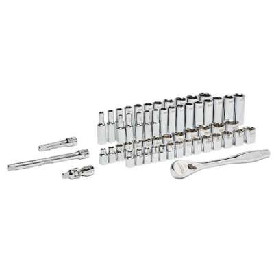Milwaukee Tool 48-22-9008 3/8 In Drive Socket Wrench Set Metric, Sae 56 Pieces