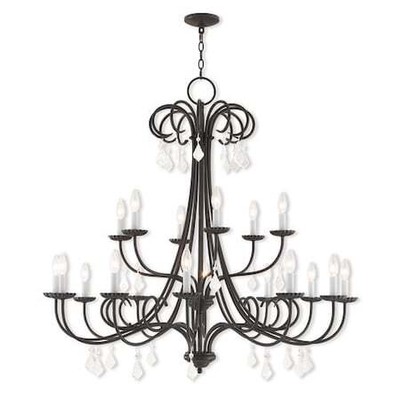 LIVEX LIGHTING 40870-92 Daphne 18 Light English Bronze Foyer Chandelier