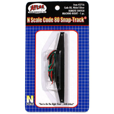 Atlas 2716 N-Scale Code-80 Remote Right Hand Switch Machine (1) for 2700 Series