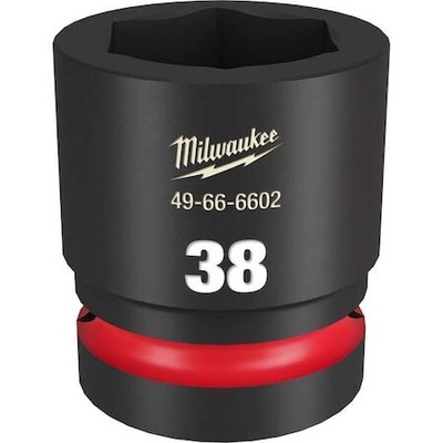 Milwaukee Tool 49-66-6602 1'' Drive Standard Impact Socket 38 Mm Size, Standard