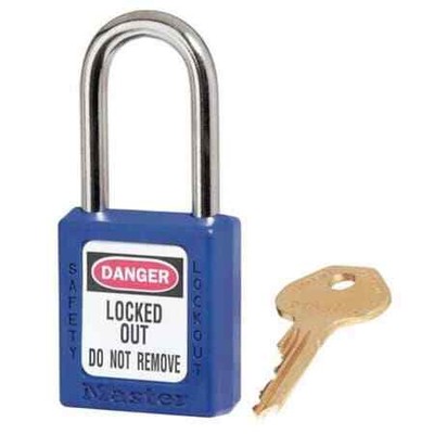 Master Lock 410Kas6blu Lockout Padlock,Ka,Blue,1-3/4''H,Pk6