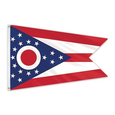 GLOBAL FLAGS UNLIMITED 200951 Ohio Outdoor Poly Max Flag 4'x6'