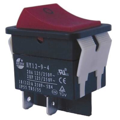 Power First 29Fg26 Rocker Switch, Dpst, 4 Connections