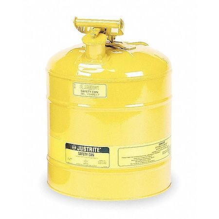 Justrite 7150200 5 Gal Yellow Steel Type I Safety Can Diesel