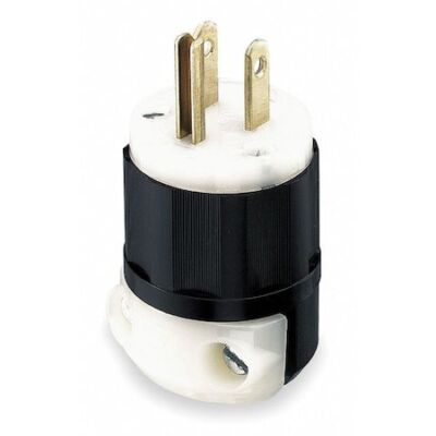 Leviton 5266-C Industrial Straight Blade Plug, 2-Pole, 15 A, 125V Ac, 5-15P,
