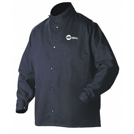Miller Electric 244749 Arcarmor Welding Jacket,Navy,Cotton/Nylon,S