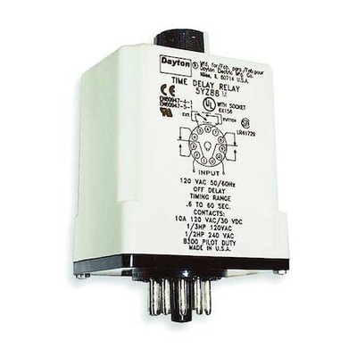Dayton 1Egc2 Time Delay Relay,120Vac/Dc,10A,Dpdt