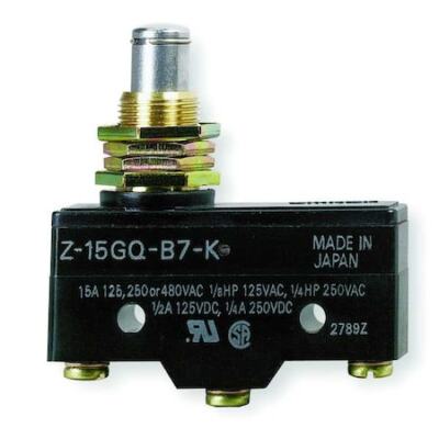 Omron Z-15Gq-B7-K Industrial Snap Action Switch, Panel Mount, Plunger Actuator,