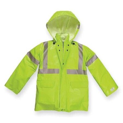 Nasco 1503Jfy3 Arc Flash Rain Jacket With Hood, Lime Yellow, 3Xl