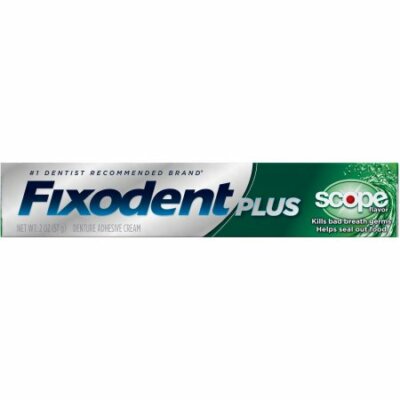 Fixodent Control Denture Adhesive Cream Plus Scope Flavor 2oz