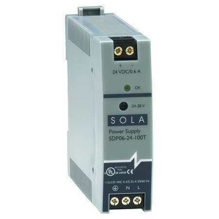 Solahd Sdp06-24-100T Dc Power Supply,24-28Vdc,0.6A,47-63Hz