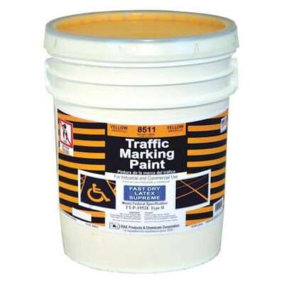 Rae 8511 Traffic Zone Marking Paint, 5 Gal., Yellow, Latex Acrylic -Based