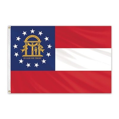 GLOBAL FLAGS UNLIMITED 200874 Georgia Outdoor Poly Max Flag 3'x5'
