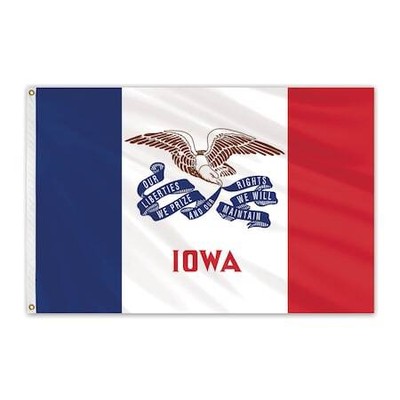GLOBAL FLAGS UNLIMITED 200879 Iowa Outdoor Poly Max Flag 3'x5'