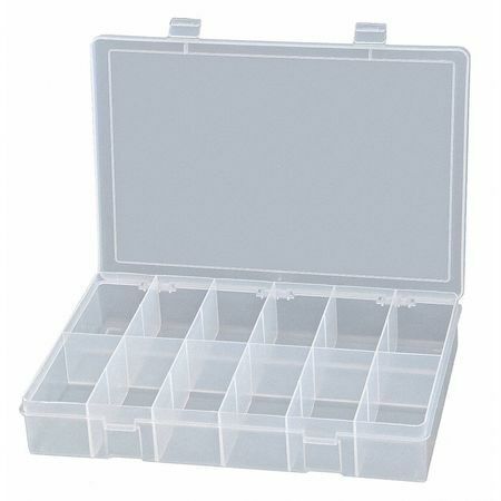 Durham Mfg Lp12-Clear Compartment Box With 12 Compartments, Plastic, 2-5/16" H