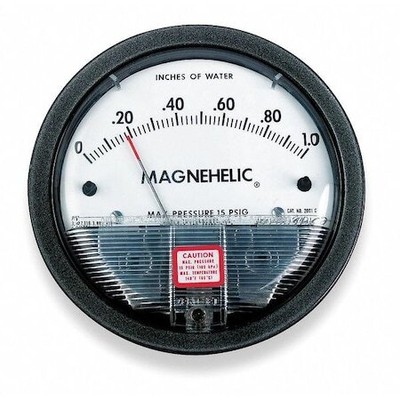 Dwyer Instruments 2100 Differential Pressure Gage, Range 0-100'' W.C., Minor