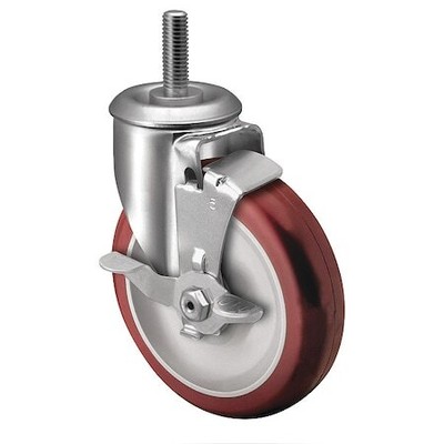Colson 2.04254.95 Brk1 4'' X 1-1/4'' Non-Marking Polyurethane Hi-Tech Swivel
