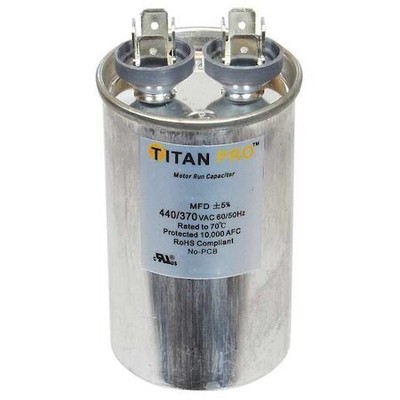 Titan Pro Trcf25 Motor Run Capacitor,25 Mfd,4-53/64 In. H