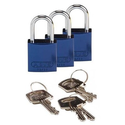 Brady 133280 Lockout Padlock,Ka,Blue,1-7/16''H,Pk3