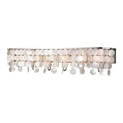 VAXCEL W0272 Elsa Capiz Shell 6L Vanity Satin Nickel