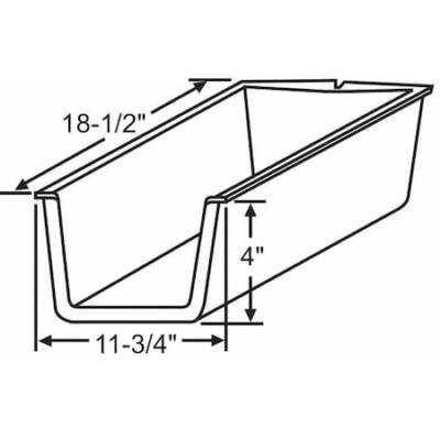 Zoro Select 45-91 Drawer Insert,11-3/4'' W X 18-1/2'' D