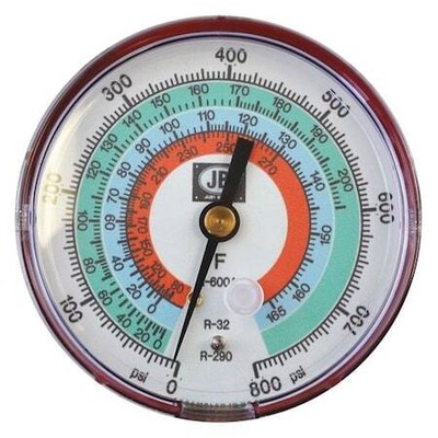 Jb Industries M2-605 High Side Pressure Gauge,3-1/8'' Diameter