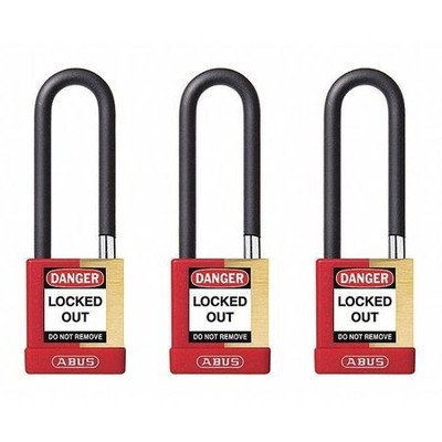 Abus 20111 Keyed Padlock, Open, Rectangular Steel Body, Hardened Steel Shackle,