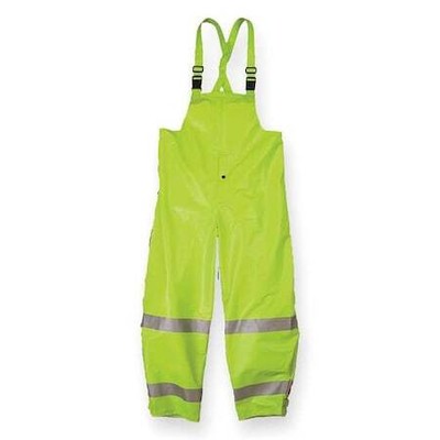 Nasco 1501Tfym Arc Flash Rain Bib Overall, Lime Yellow, M